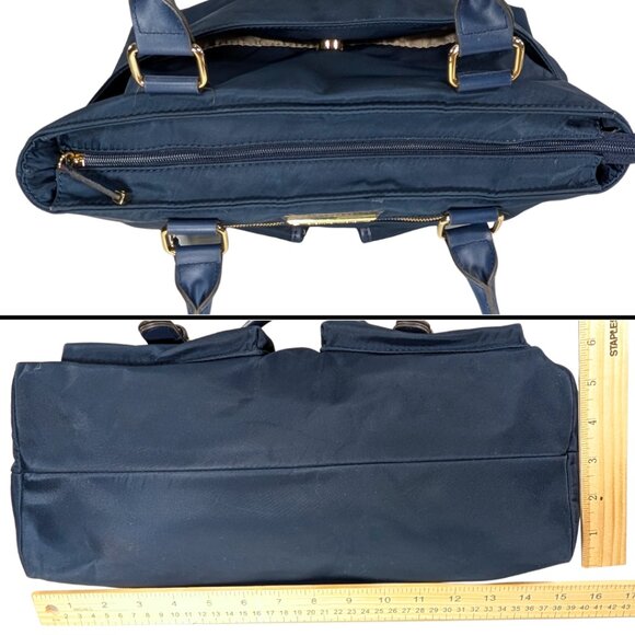 Calvin Klein Large Belfast Blue Nylon Organizer Buckle Zip Tote - Picture 5 of 11